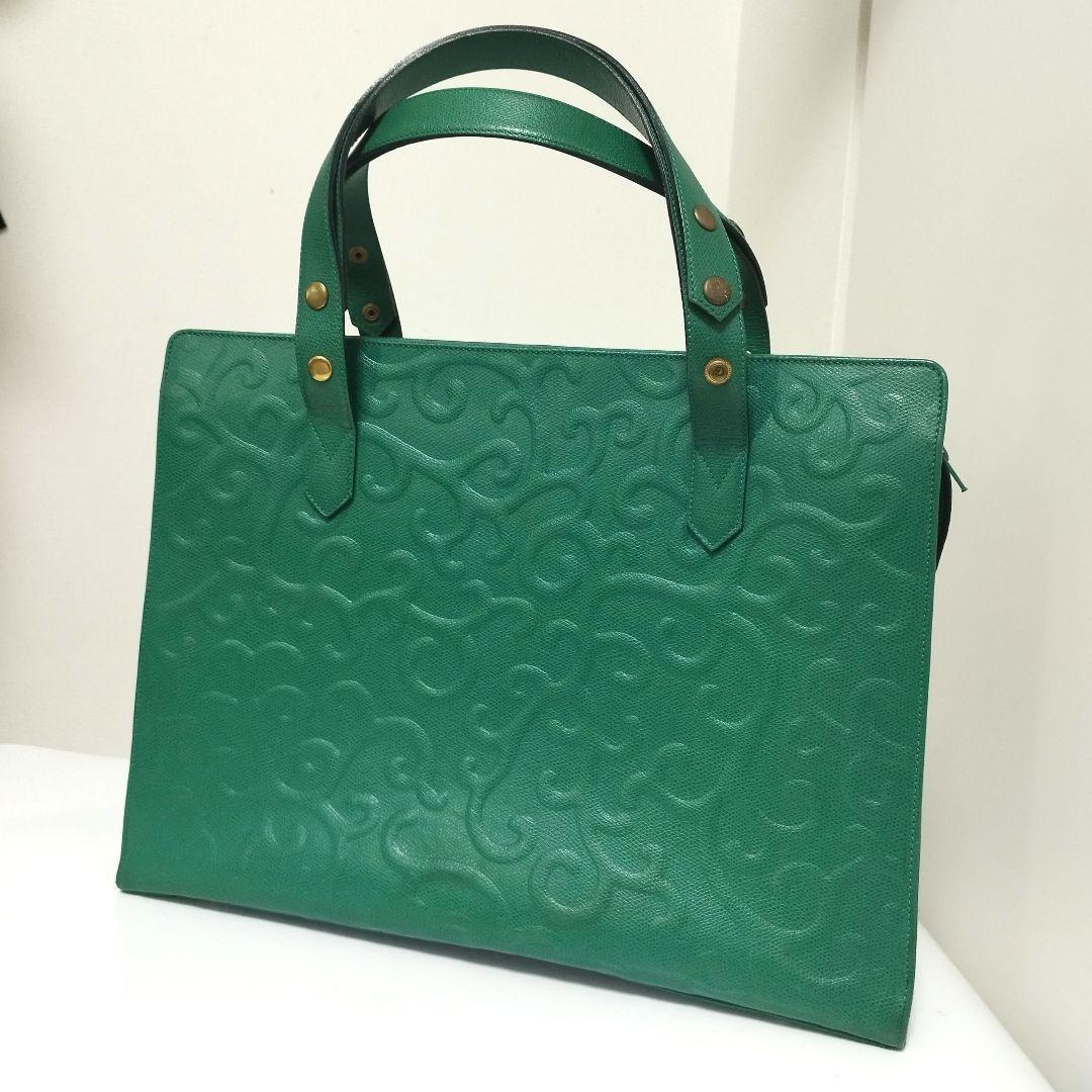 Saint Laurent Hand Bag Tote Purse YSL Cassandra Green Authentic