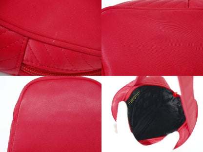 Saint Laurent Hand Bag Tote Purse YSL Cassandra Nylon Red Authentic