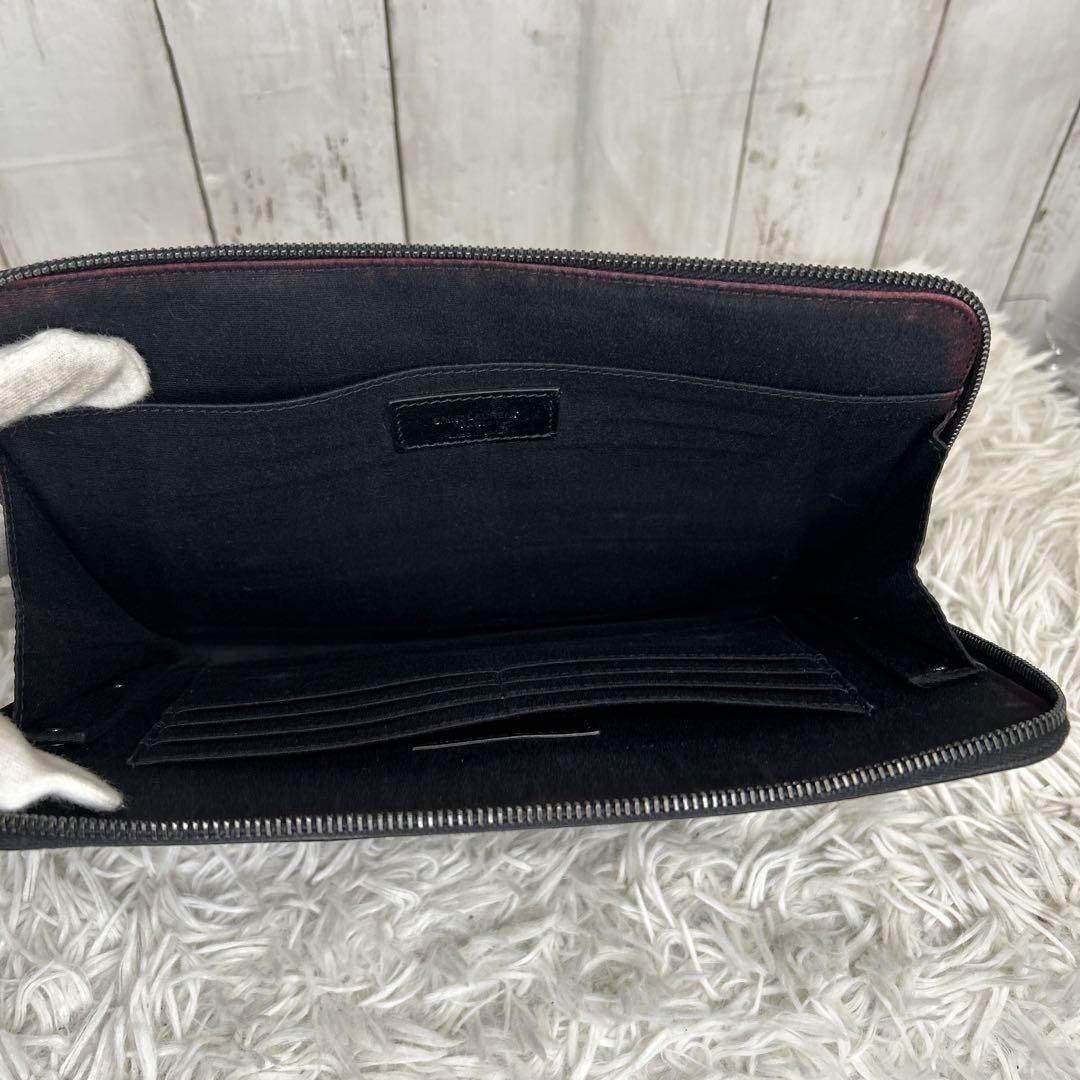 Saint Laurent Clutch Bag Second Bag YSL Cassandra Leather Black Authentic