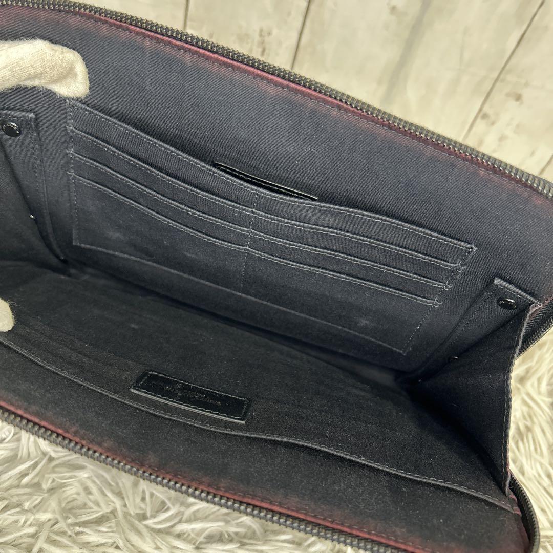 Saint Laurent Clutch Bag Second Bag YSL Cassandra Leather Black Authentic