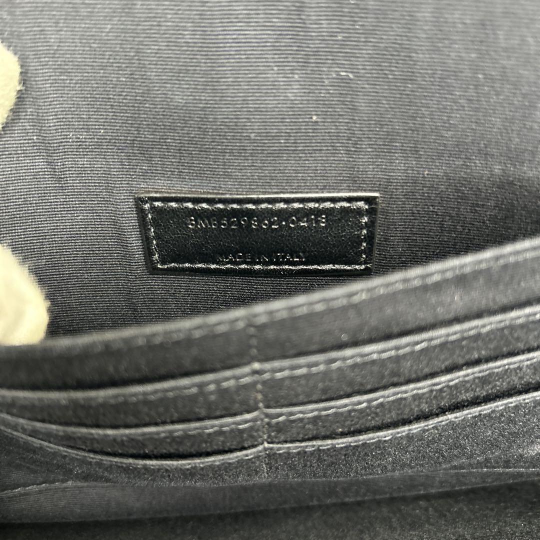 Saint Laurent Clutch Bag Second Bag YSL Cassandra Leather Black Authentic