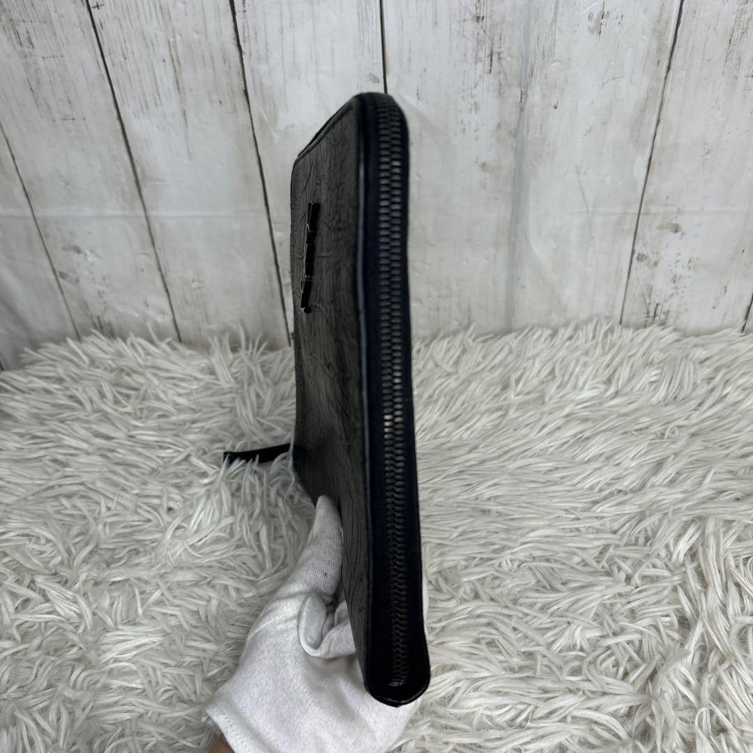 Saint Laurent Clutch Bag Second Bag YSL Cassandra Leather Black Authentic