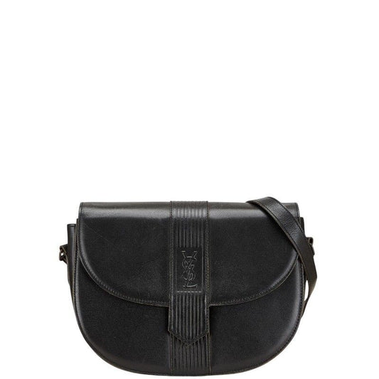 Saint Laurent Shoulder Bag Purse YSL Cassandra Leather Black Authentic