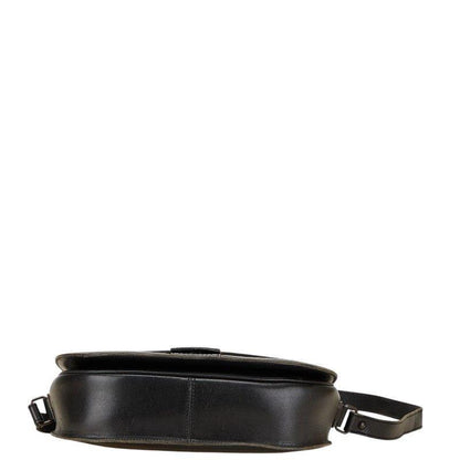 Saint Laurent Shoulder Bag Purse YSL Cassandra Leather Black Authentic