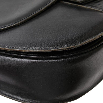 Saint Laurent Shoulder Bag Purse YSL Cassandra Leather Black Authentic