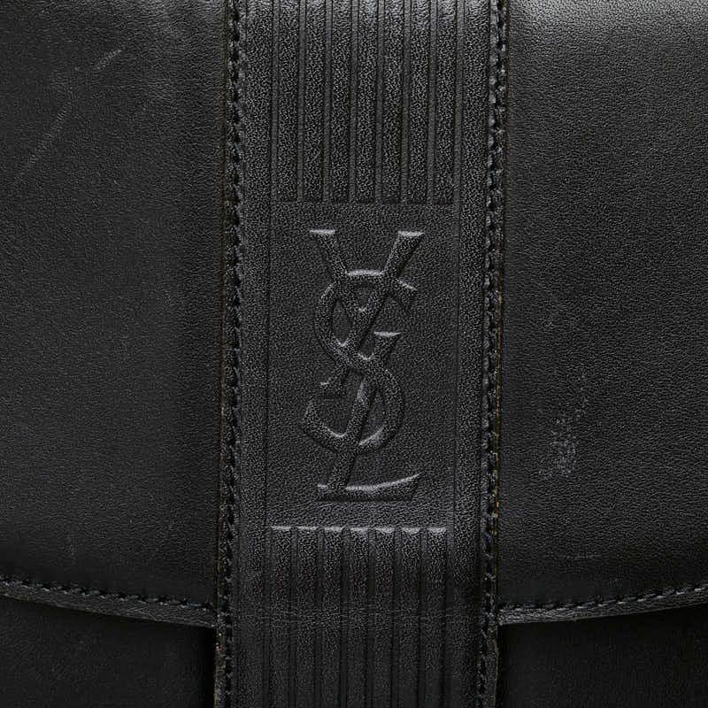 Saint Laurent Shoulder Bag Purse YSL Cassandra Leather Black Authentic