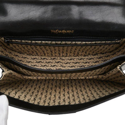 Saint Laurent Shoulder Bag Purse YSL Cassandra Leather Black Authentic