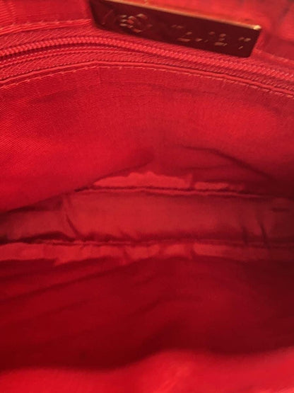 Saint Laurent Hand Bag Tote Purse V stitch Quilting Leather Black Authentic