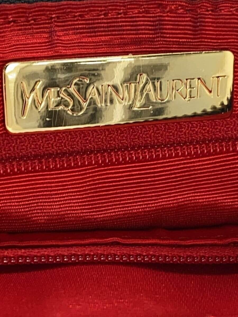 Saint Laurent Hand Bag Tote Purse V stitch Quilting Leather Black Authentic