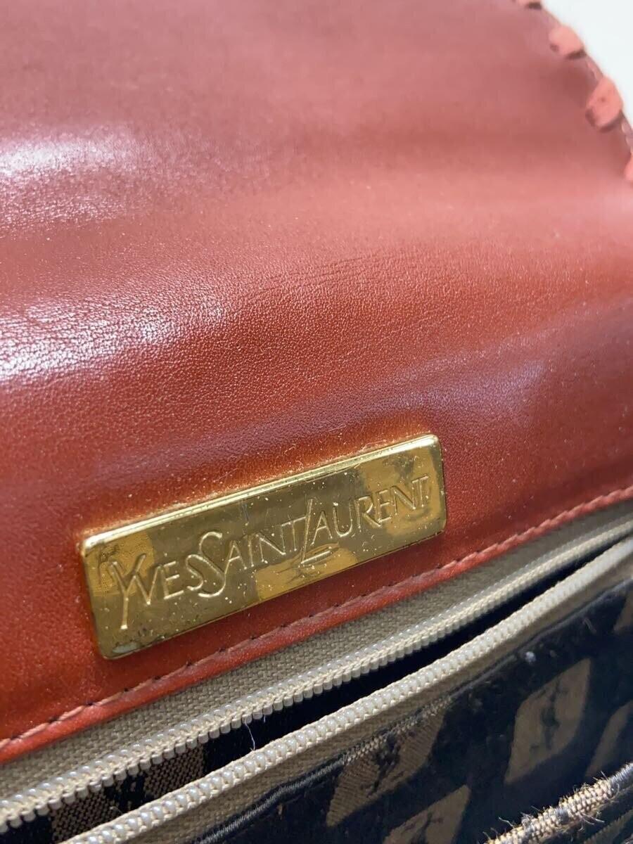 Saint Laurent Shoulder Bag Purse Leather Brown Authentic