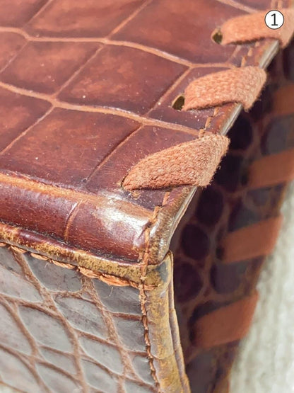 Saint Laurent Shoulder Bag Purse Leather Brown Authentic