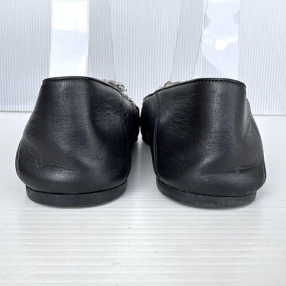 GUCCI Shoes Pumps Heel Chain Horsebit EU 37 US 7 Leather Black Authentic