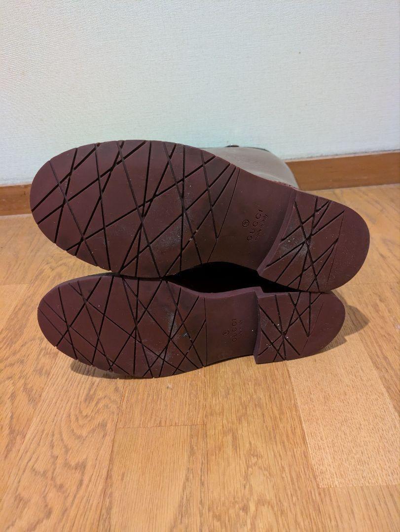 GUCCI Long Rain Boots Shoes EU 37 US 7 Burgundy Authentic