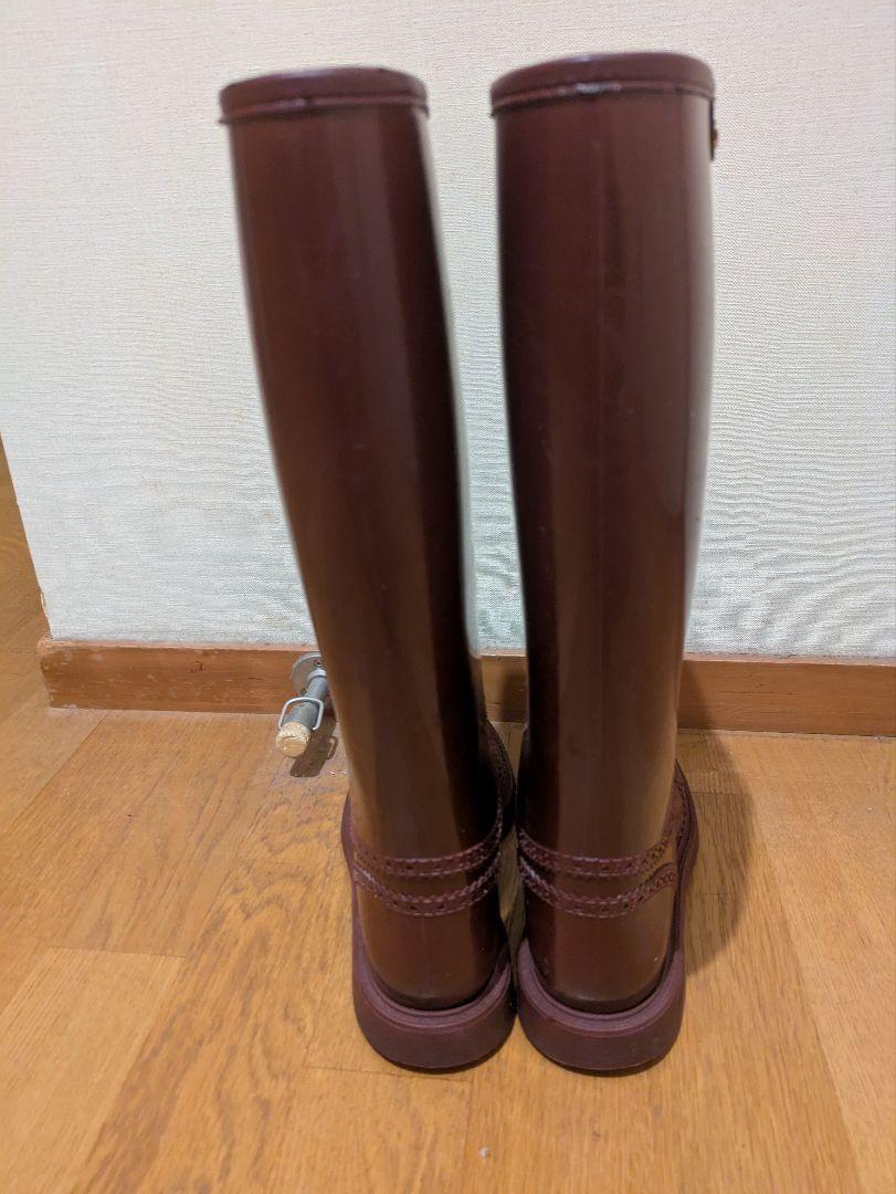 GUCCI Long Rain Boots Shoes EU 37 US 7 Burgundy Authentic
