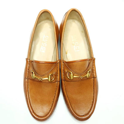 GUCCI Loafers Shoes Horse Bit EU 35 US 5 Leather Brown Authentic