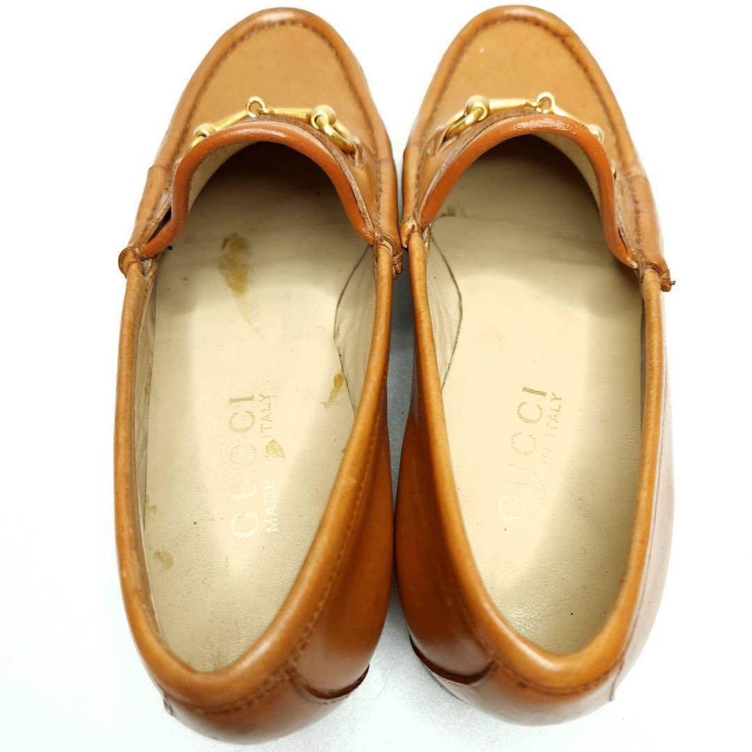 GUCCI Loafers Shoes Horse Bit EU 35 US 5 Leather Brown Authentic
