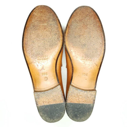 GUCCI Loafers Shoes Horse Bit EU 35 US 5 Leather Brown Authentic