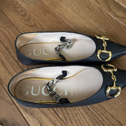 GUCCI Flat Shoes Horse Bit EU 36.5 US 6.5 Black Authentic