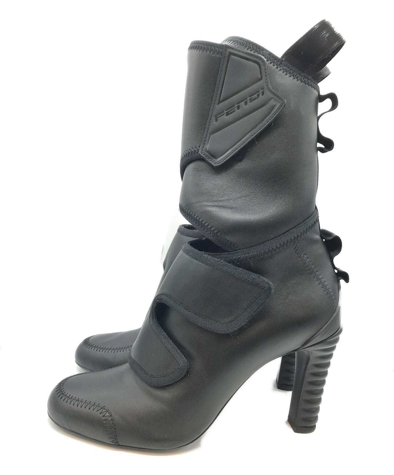 FENDI Boots Shoes EU 37 US 7 Black Authentic