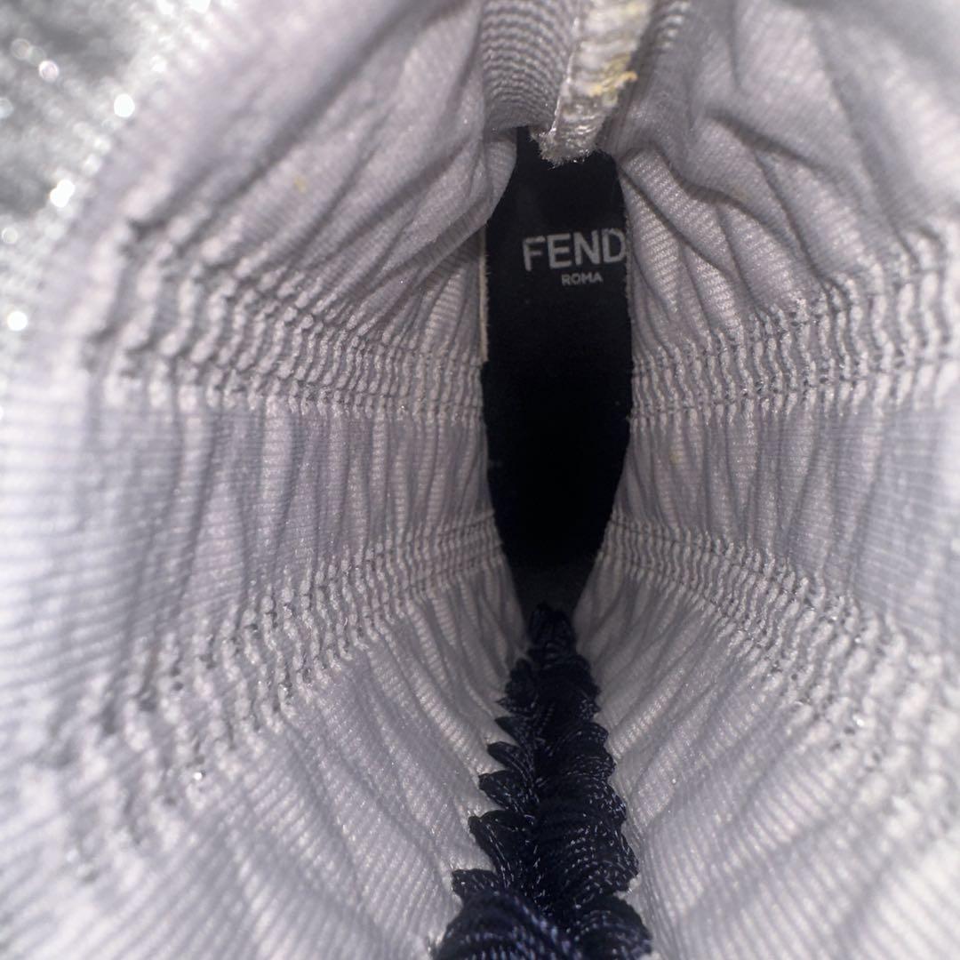 FENDI Short Boots Shoes EU 35 US 5 Knit Gray Authentic