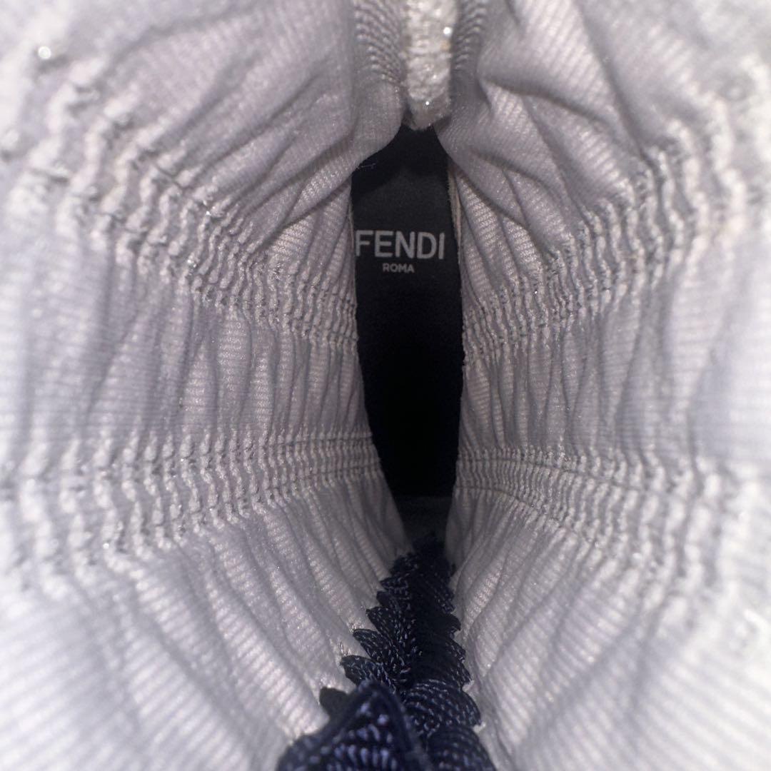 FENDI Short Boots Shoes EU 35 US 5 Knit Gray Authentic
