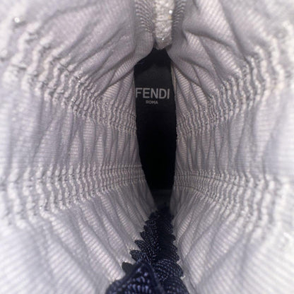 FENDI Short Boots Shoes EU 35 US 5 Knit Gray Authentic