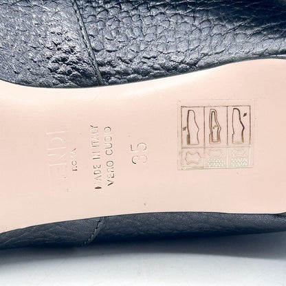 FENDI Short Boots Shoes EU 35 US 5 Leather Silver Authentic