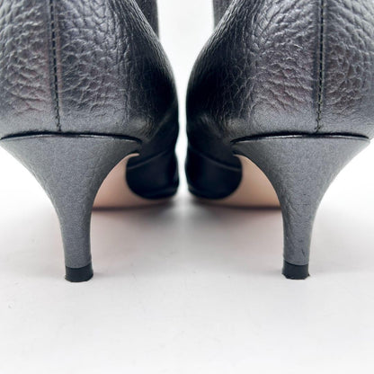 FENDI Short Boots Shoes EU 35 US 5 Leather Silver Authentic