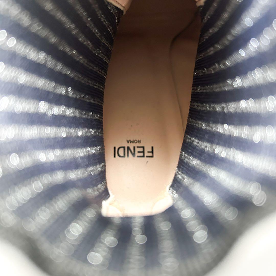 FENDI Short Boots Shoes EU 35 US 5 Leather Silver Authentic