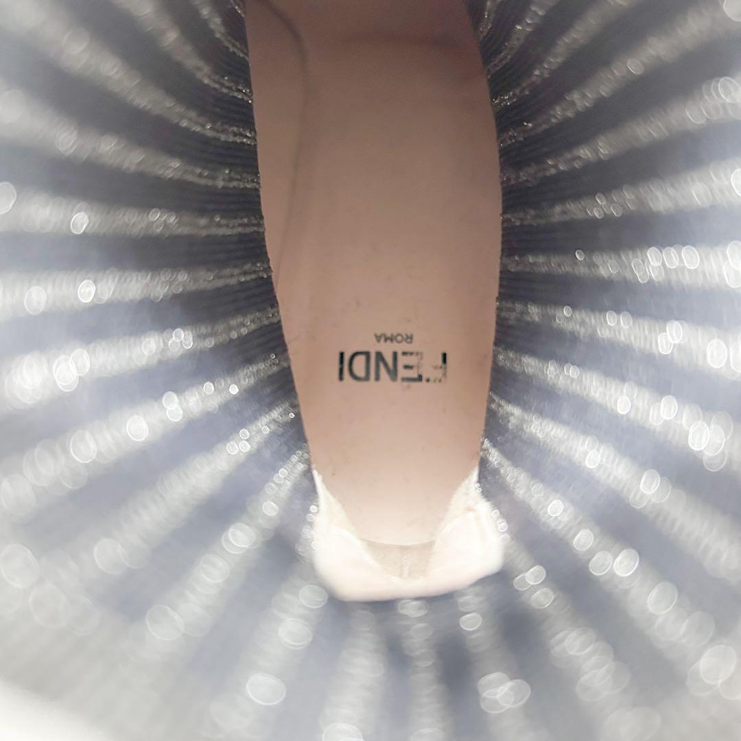 FENDI Short Boots Shoes EU 35 US 5 Leather Silver Authentic