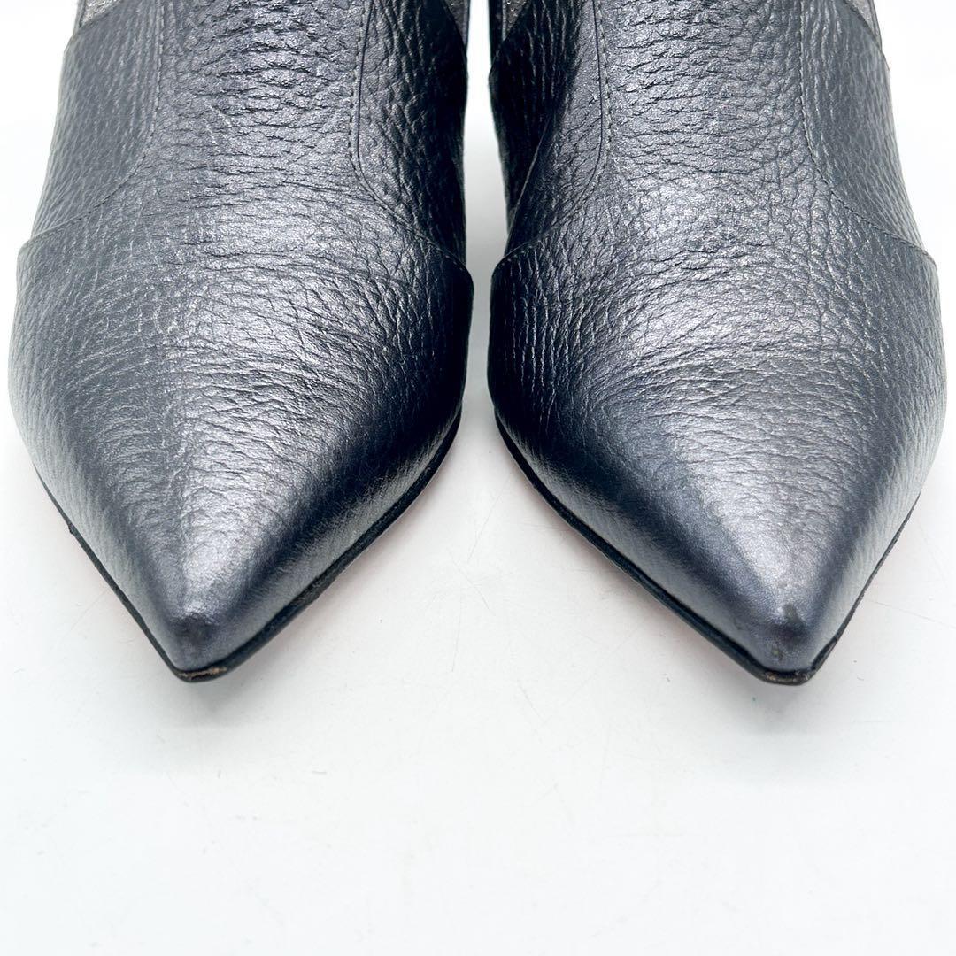 FENDI Short Boots Shoes EU 35 US 5 Leather Silver Authentic