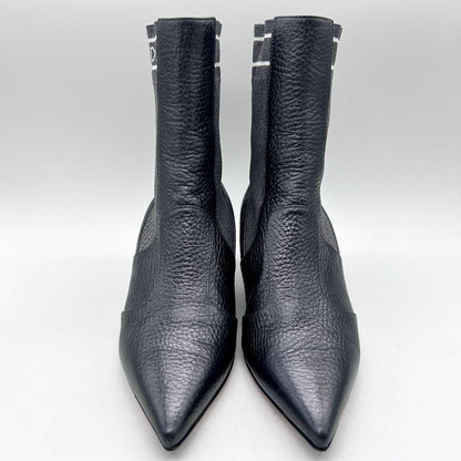 FENDI Short Boots Shoes EU 35 US 5 Leather Silver Authentic