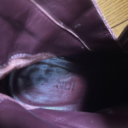 FENDI Short Boots Shoes FF Zucca EU 37 US 7 Suede Bordeaux Authentic