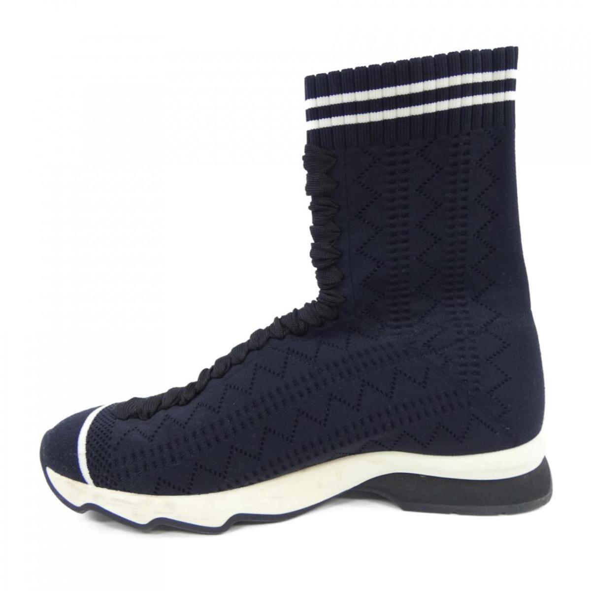 FENDI Sneakers Shoes Boots EU 39 US 9 Black Authentic