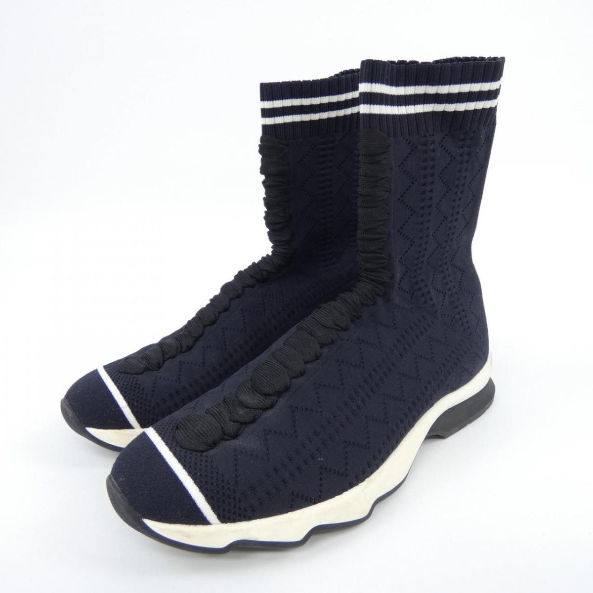 FENDI Sneakers Shoes Boots EU 39 US 9 Black Authentic