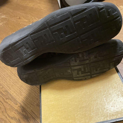 FENDI Short Boots Shoes ZUCCA NERO SABBIA  EU 36 US 6 Brown Authentic