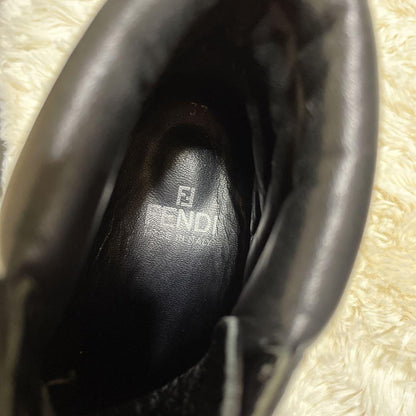 FENDI Sneakers Shoes High-cut Zucca EU 37 US 7 Black Authentic