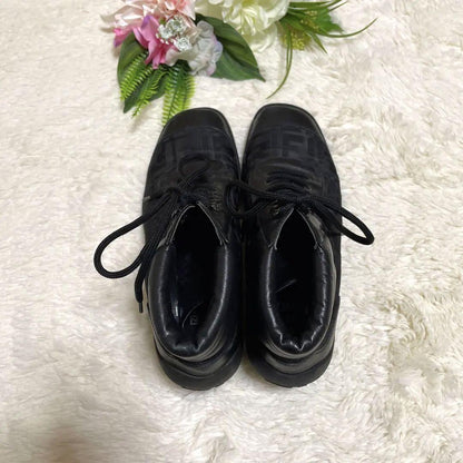 FENDI Sneakers Shoes High-cut Zucca EU 37 US 7 Black Authentic
