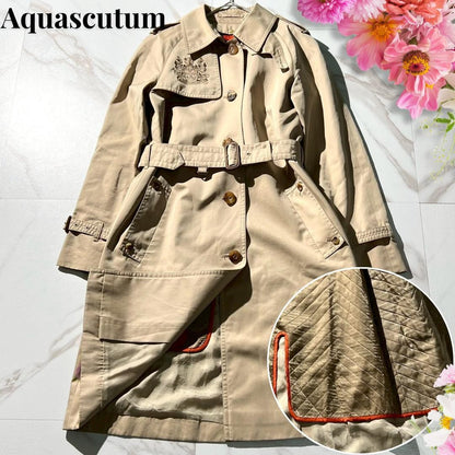 Aquascutum Trench Coat Asian fit L US size M Beige Authentic