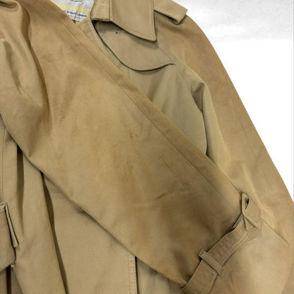 Aquascutum Long Trench Coat Club Check Asian fit M US size S Beige Authentic