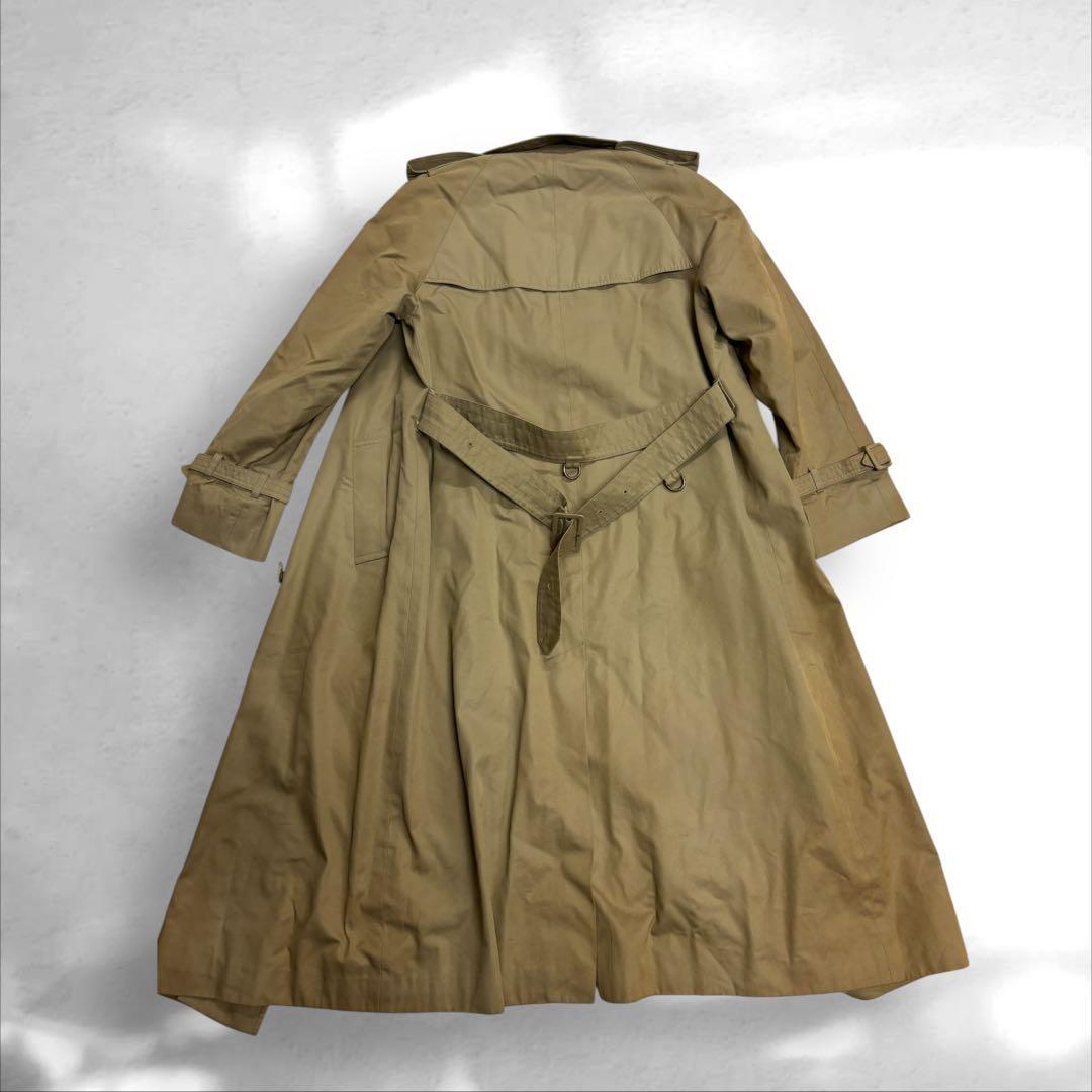 Aquascutum Long Trench Coat Club Check Asian fit M US size S Beige Authentic