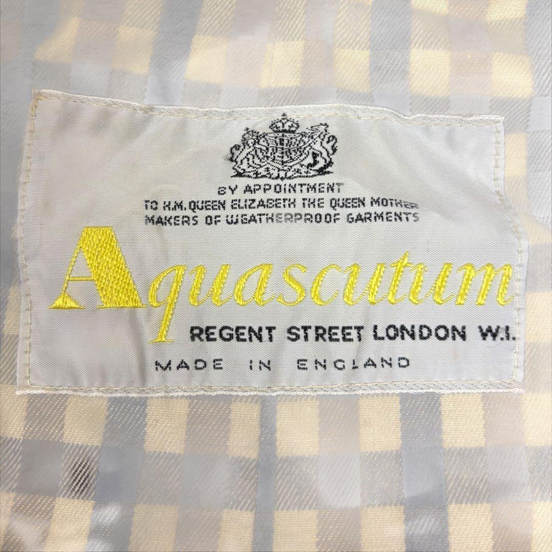 Aquascutum Long Trench Coat Club Check Asian fit M US size S Beige Authentic