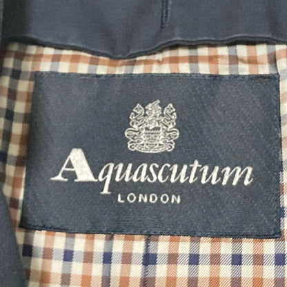 Aquascutum London Trench Coat Club Check Asian fit L US size M Navy Authentic