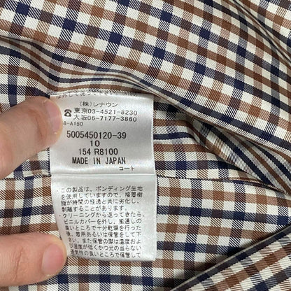 Aquascutum London Trench Coat Club Check Asian fit L US size M Navy Authentic