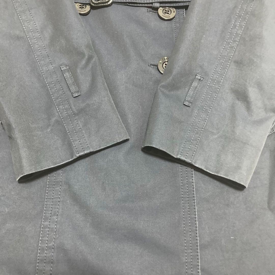 Aquascutum London Trench Coat Club Check Asian fit L US size M Navy Authentic