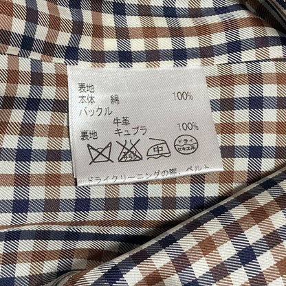 Aquascutum London Trench Coat Club Check Asian fit L US size M Navy Authentic