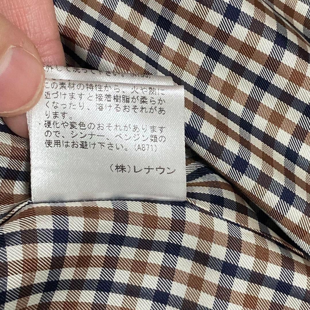 Aquascutum London Trench Coat Club Check Asian fit L US size M Navy Authentic