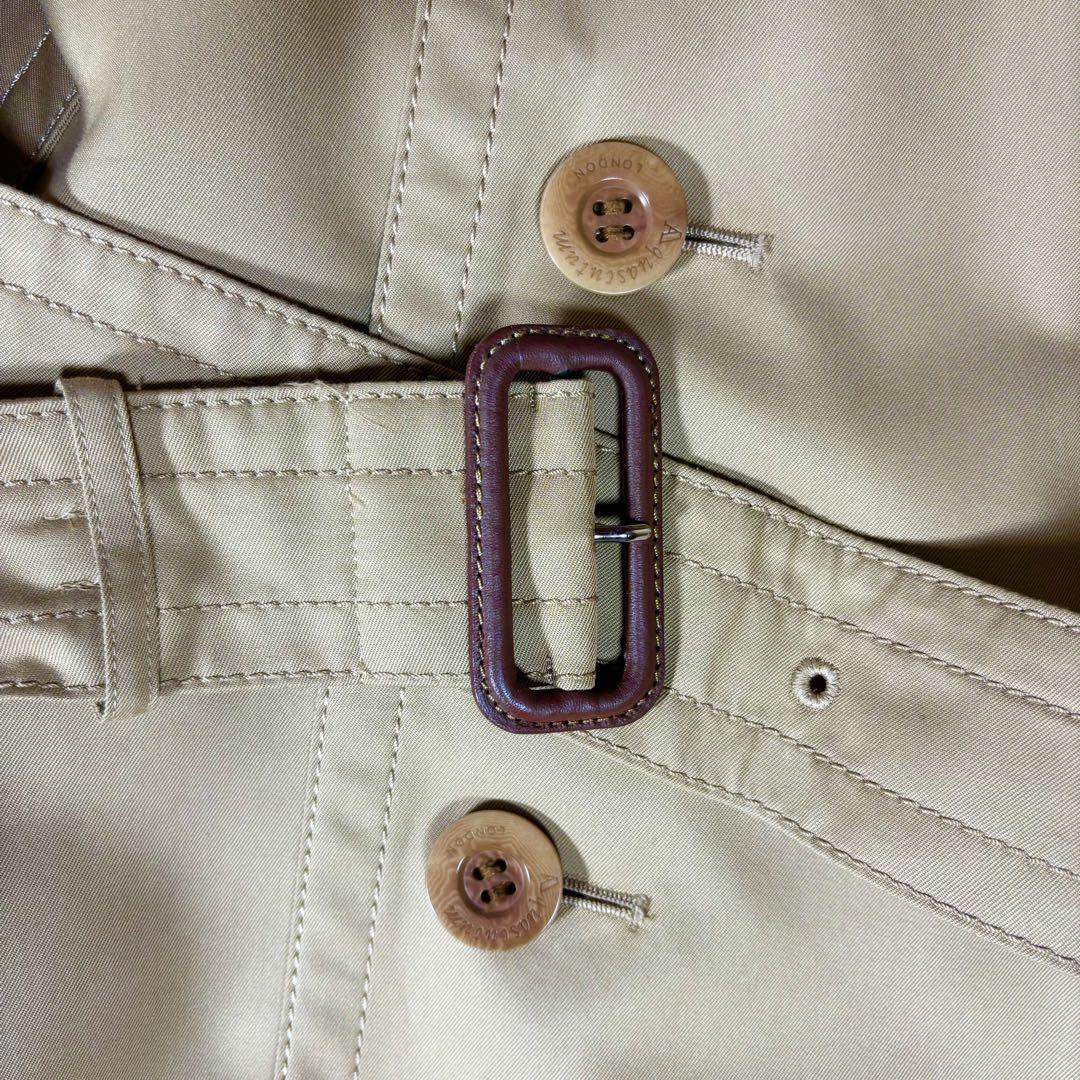 Aquascutum Trench Coat Club Check Asian fit S US size XS Beige Authentic