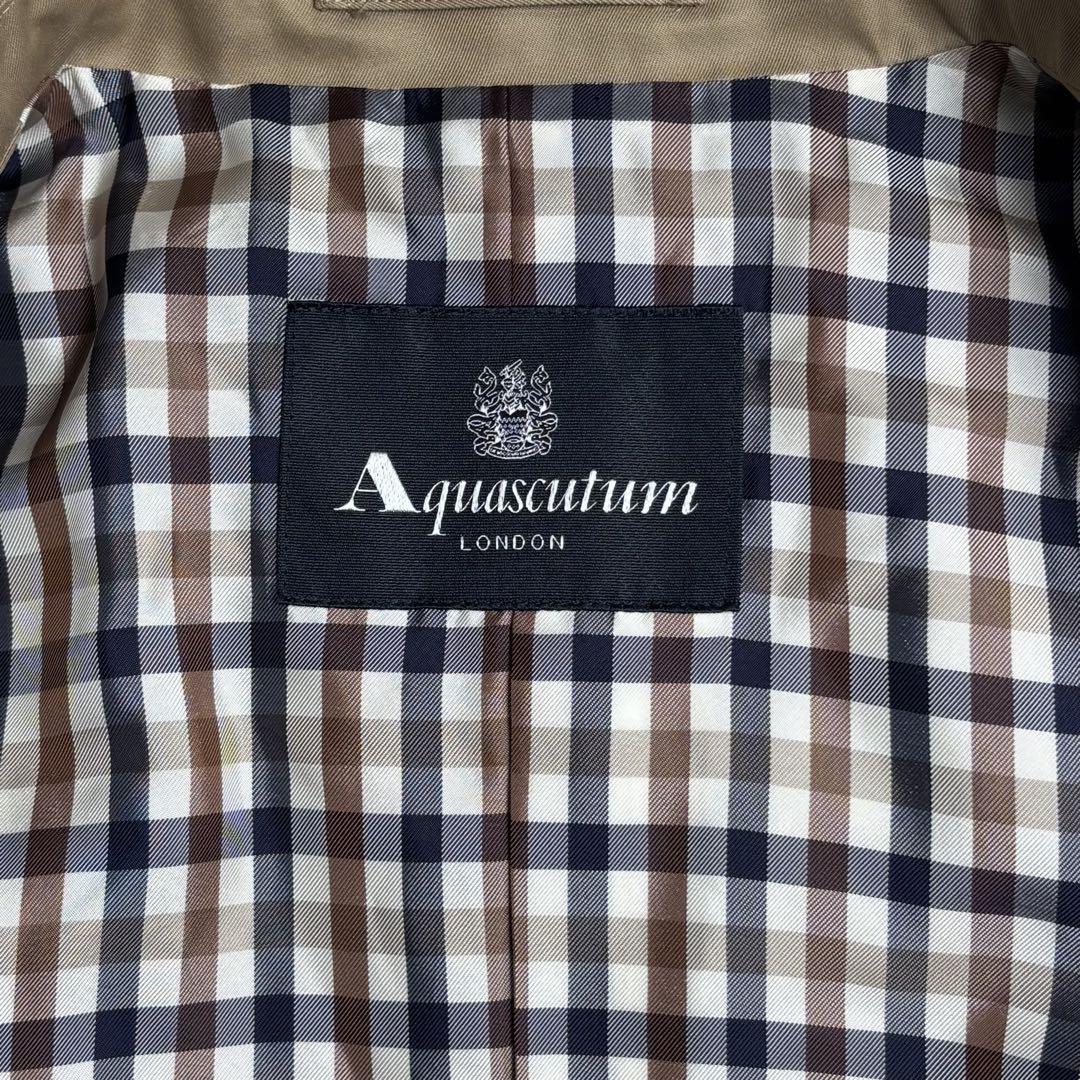 Aquascutum Trench Coat Club Check Asian fit S US size XS Beige Authentic