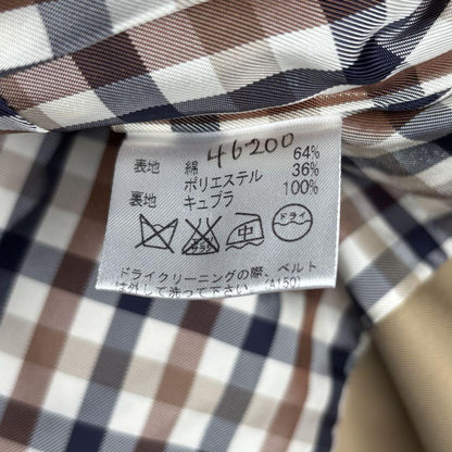 Aquascutum Trench Coat Club Check Asian fit S US size XS Beige Authentic